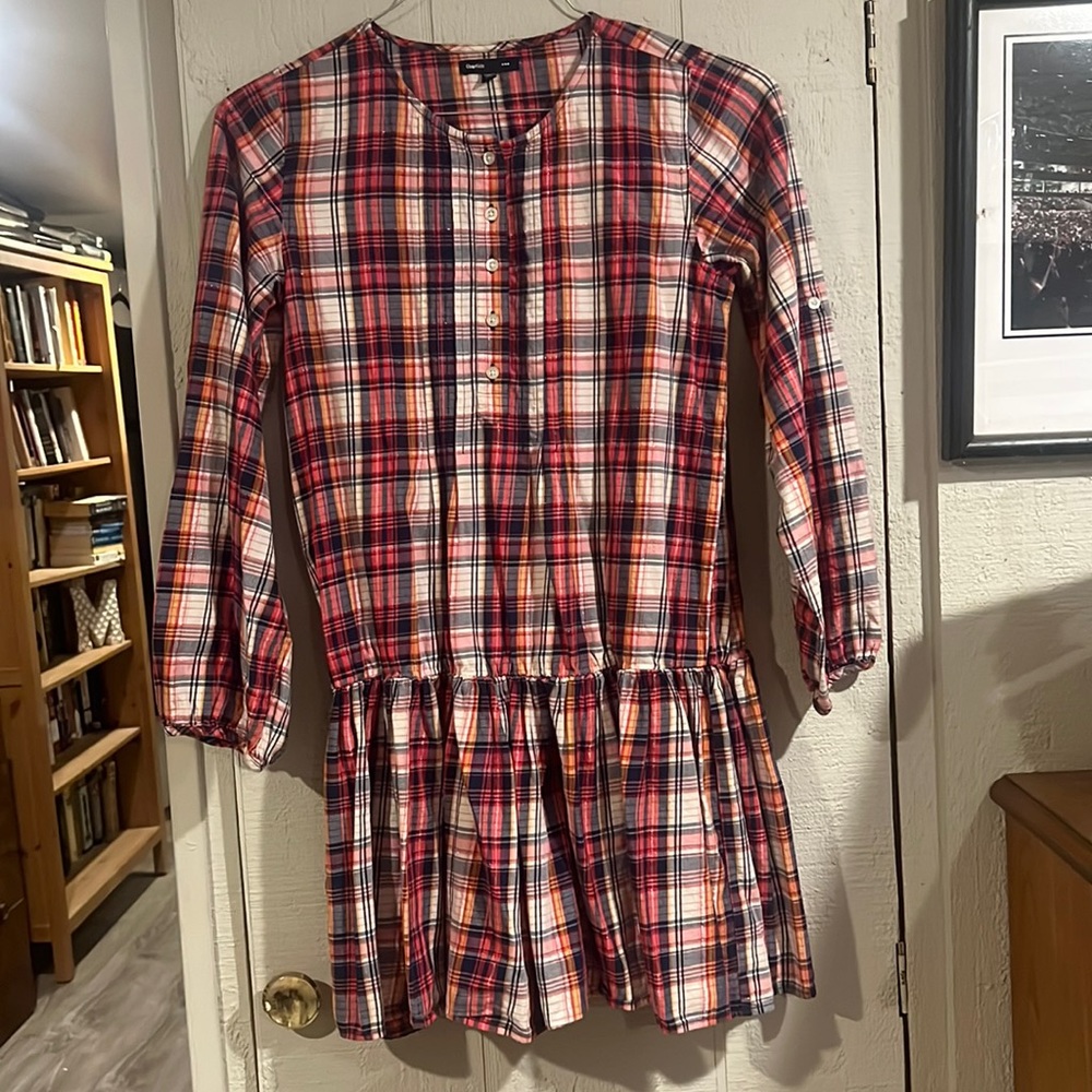 Gap Kids Plaid Dress with Silver Thread